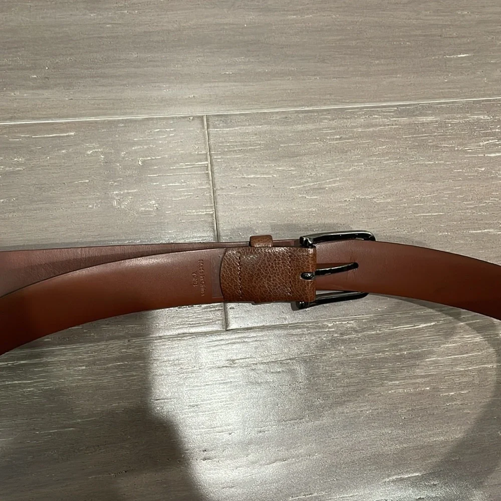 Men’s Original Penguin classic work office leather belt brown. Size 36